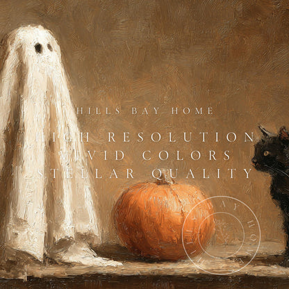 Halloween Frame Tv Art, Digital Download Art for Frame Tv, Fall Tv Art, Ghost Tv Art, Painting Frame Tv Art, Spooky Tv Art