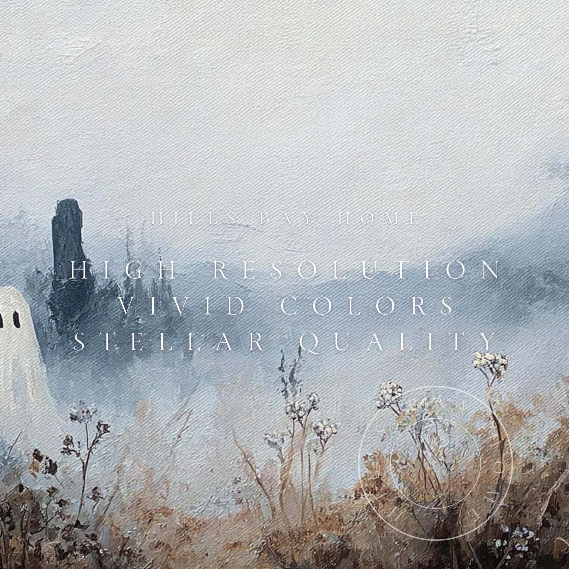 Graveyard Ghost Frame Tv Art, Digital Download Art for Frame Tv, Fall Tv Art, Halloween Tv Art, Painting Frame Tv Art, Spooky Tv Art