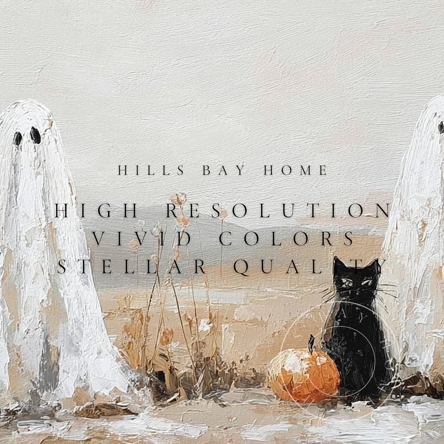 Halloween Frame Tv Art, Digital Download Art for Frame Tv, Fall Tv Art, Ghost Tv Art, Painting Frame Tv Art, Spooky Tv Art