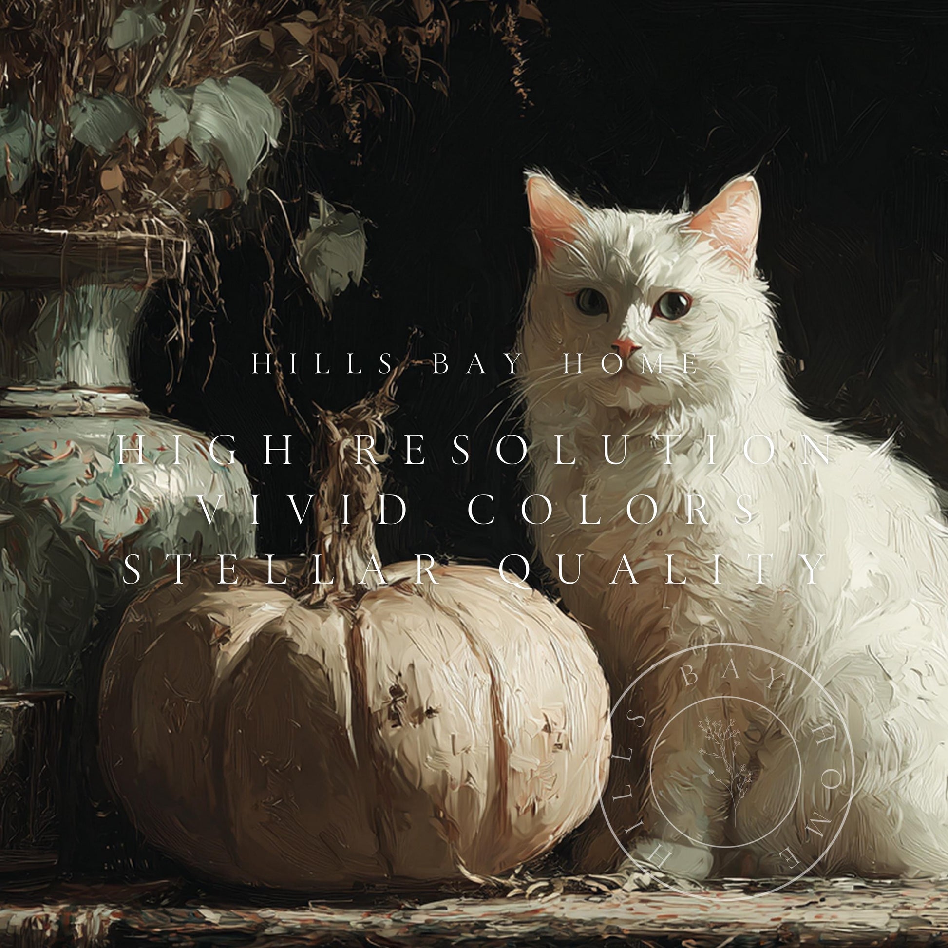Fall Frame Tv Art, Digital Download Art for Frame Tv, Cat Tv Art, Halloween Tv Art, Painting Frame Tv Art, Vintage Tv Art