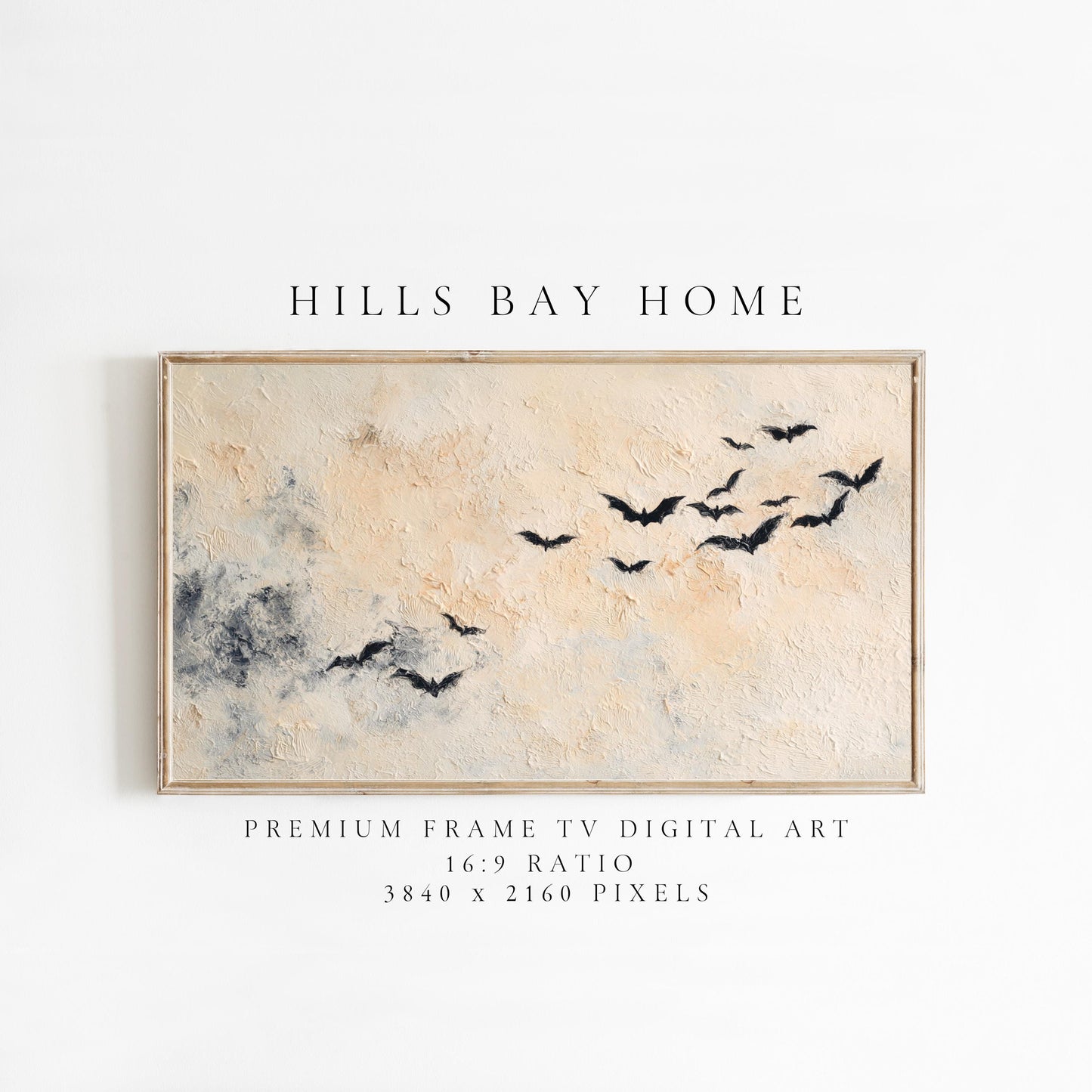 Bats Frame Tv Art, Digital Download Art for Frame Tv, Fall Tv Art, Halloween Tv Art, Painting Frame Tv Art, Spooky Tv Art