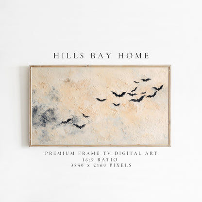Bats Frame Tv Art, Digital Download Art for Frame Tv, Fall Tv Art, Halloween Tv Art, Painting Frame Tv Art, Spooky Tv Art