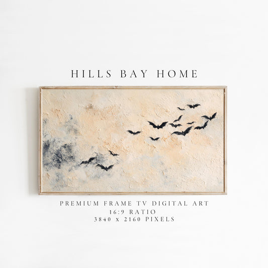 Bats Frame Tv Art, Digital Download Art for Frame Tv, Fall Tv Art, Halloween Tv Art, Painting Frame Tv Art, Spooky Tv Art