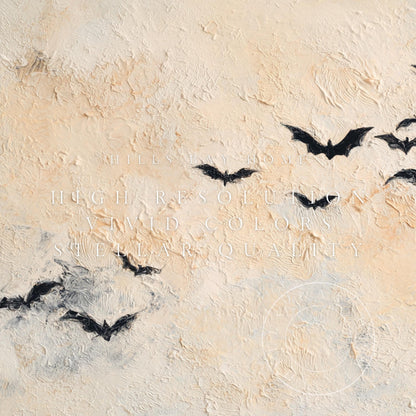 Bats Frame Tv Art, Digital Download Art for Frame Tv, Fall Tv Art, Halloween Tv Art, Painting Frame Tv Art, Spooky Tv Art