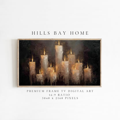 Candles Frame Tv Art, Digital Download Art for Frame Tv, Fall Tv Art, Halloween Tv Art, Painting Frame Tv Art, Spooky Tv Art