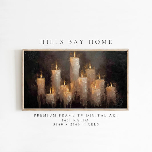 Candles Frame Tv Art, Digital Download Art for Frame Tv, Fall Tv Art, Halloween Tv Art, Painting Frame Tv Art, Spooky Tv Art