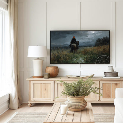 Halloween Frame Tv Art, Digital Download Art for Frame Tv, Fall Tv Art, Headless Horseman Tv Art, Painting Frame Tv Art, Spooky Tv Art