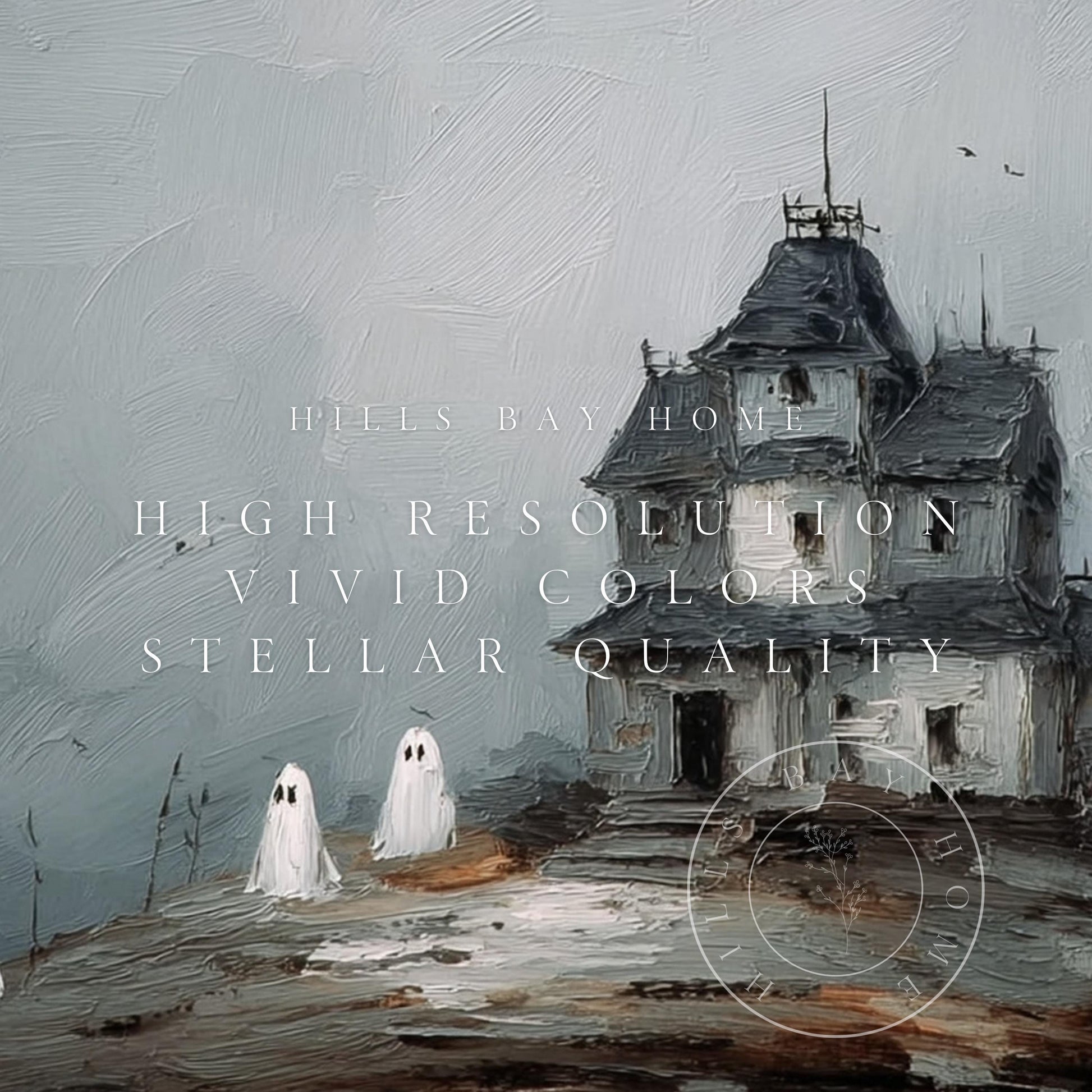 Halloween Frame Tv Art, Digital Art for Frame Tv, Fall Tv Art, Ghost Tv Art, Painting Frame Tv Art, Spooky Tv Art, Haunted House Tv Art
