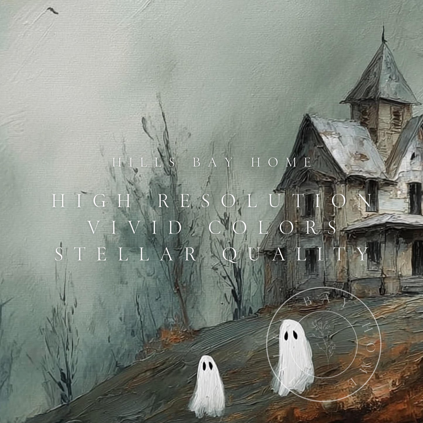 Halloween Frame Tv Art, Digital Art for Frame Tv, Fall Tv Art, Ghost Tv Art, Painting Frame Tv Art, Spooky Tv Art, Haunted House Tv Art