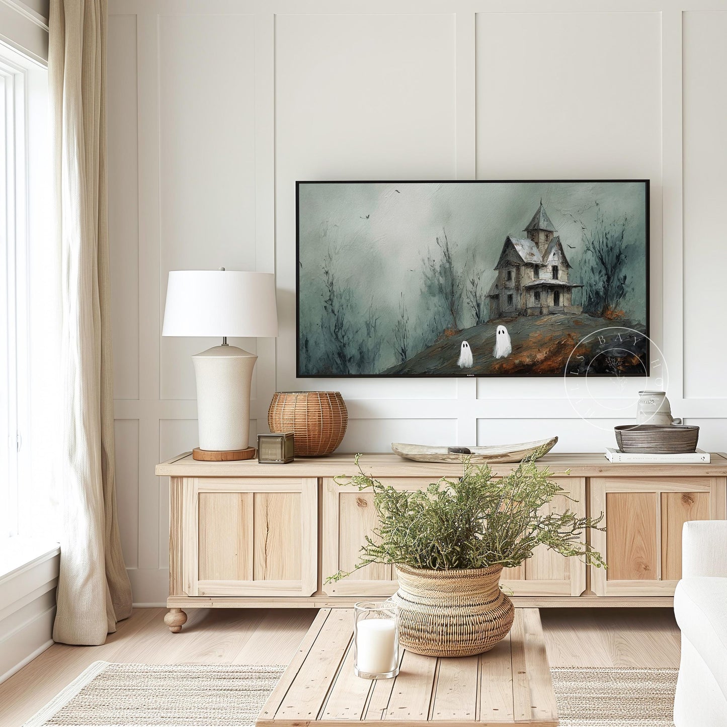 Halloween Frame Tv Art, Digital Art for Frame Tv, Fall Tv Art, Ghost Tv Art, Painting Frame Tv Art, Spooky Tv Art, Haunted House Tv Art