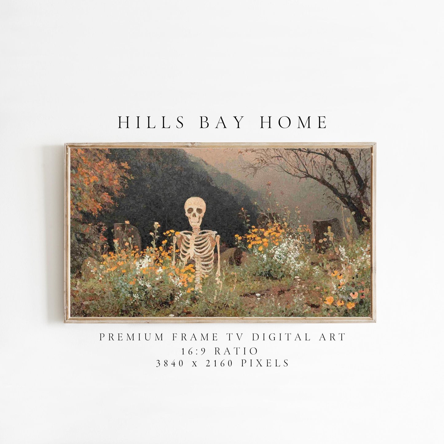 Halloween Frame Tv Art, Digital Art for Frame Tv, Fall Tv Art, Skeleton Tv Art, Painting Frame Tv Art, Spooky Tv Art, Black Cat Tv Art