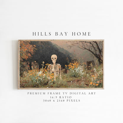 Halloween Frame Tv Art, Digital Art for Frame Tv, Fall Tv Art, Skeleton Tv Art, Painting Frame Tv Art, Spooky Tv Art, Black Cat Tv Art