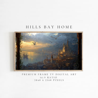 Fantasy Frame Tv Art, Digital Download Art for Frame Tv, Magical Tv Art, Book Inspo Tv Art, Booktok Tv Art, Dragons Painting Frame Tv Art