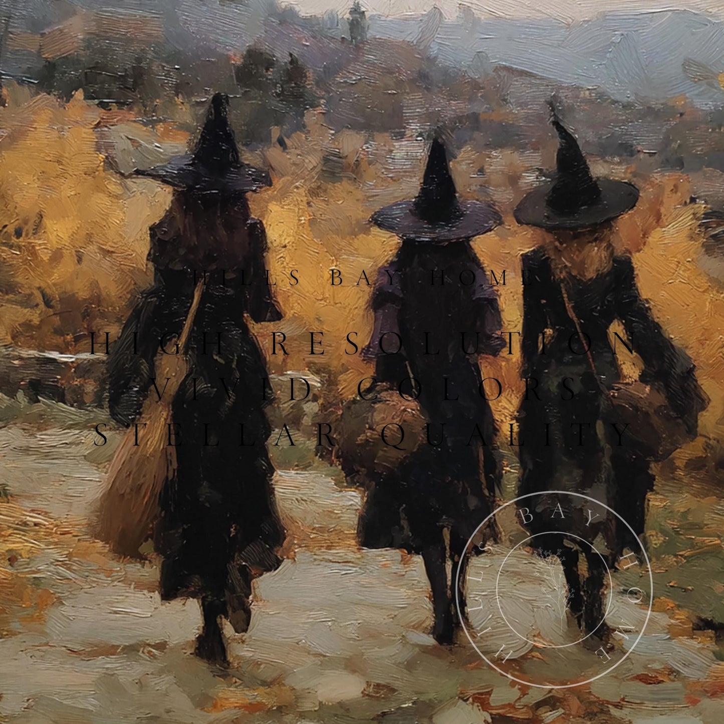 Witch Frame Tv Art, Digital Download Art for Frame Tv, Fall Tv Art, Halloween Tv Art, Painting Frame Tv Art, Spooky Tv Art, Witches Tv Art