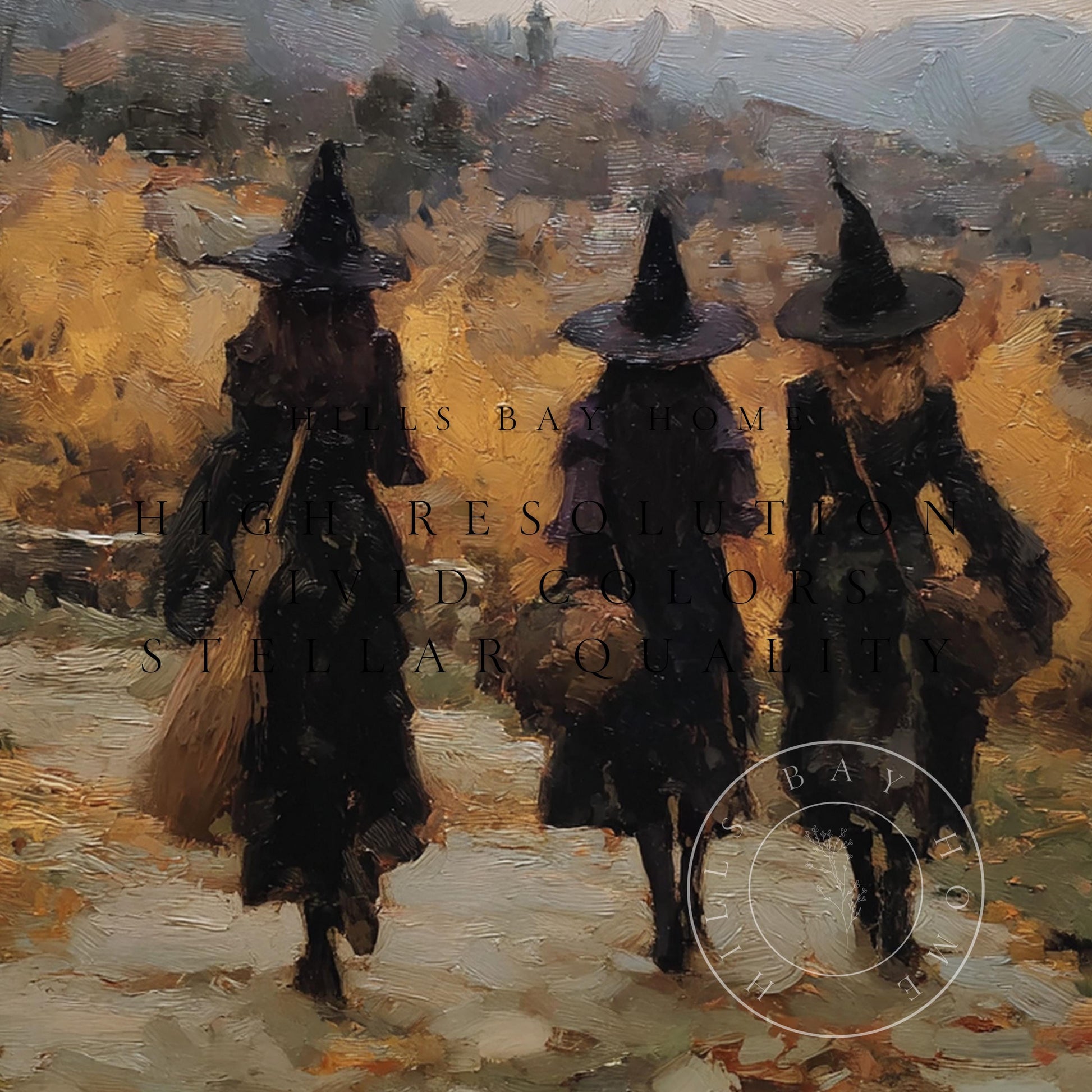 Witch Frame Tv Art, Digital Download Art for Frame Tv, Fall Tv Art, Halloween Tv Art, Painting Frame Tv Art, Spooky Tv Art, Witches Tv Art