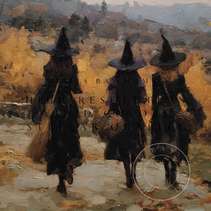 Witch Frame Tv Art, Digital Download Art for Frame Tv, Fall Tv Art, Halloween Tv Art, Painting Frame Tv Art, Spooky Tv Art, Witches Tv Art