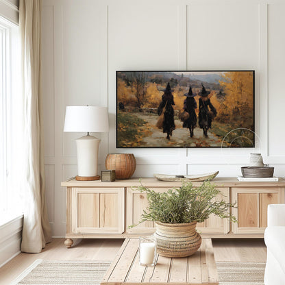 Witch Frame Tv Art, Digital Download Art for Frame Tv, Fall Tv Art, Halloween Tv Art, Painting Frame Tv Art, Spooky Tv Art, Witches Tv Art