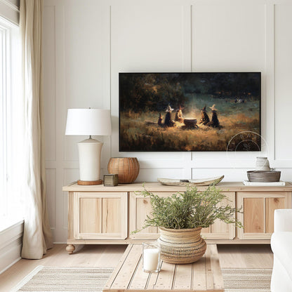 Witch Frame Tv Art, Digital Download Art for Frame Tv, Fall Tv Art, Halloween Tv Art, Painting Frame Tv Art, Spooky Tv Art, Witches Tv Art