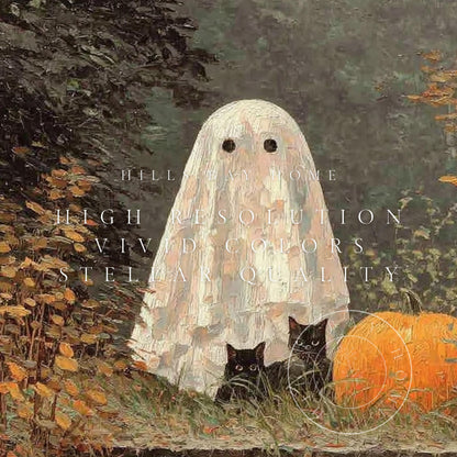 Halloween Frame Tv Art, Digital Download Art for Frame Tv, Fall Tv Art, Ghost Tv Art, Painting Frame Tv Art, Spooky Tv Art