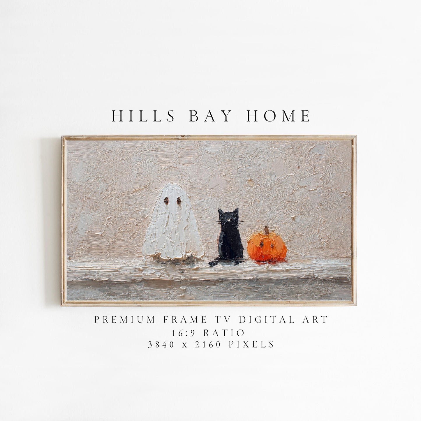 Cute Halloween Frame Tv Art, Digital Download Art for Frame Tv, Fall Tv Art, Ghost Tv Art, Painting Frame Tv Art, Spooky Tv Art