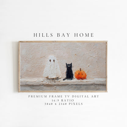 Cute Halloween Frame Tv Art, Digital Download Art for Frame Tv, Fall Tv Art, Ghost Tv Art, Painting Frame Tv Art, Spooky Tv Art