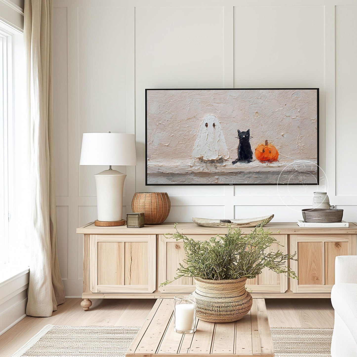 Cute Halloween Frame Tv Art, Digital Download Art for Frame Tv, Fall Tv Art, Ghost Tv Art, Painting Frame Tv Art, Spooky Tv Art