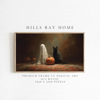 Halloween Frame Tv Art, Digital Download Art for Frame Tv, Fall Tv Art, Ghost Tv Art, Painting Frame Tv Art, Spooky Tv Art