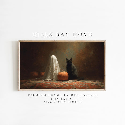 Halloween Frame Tv Art, Digital Download Art for Frame Tv, Fall Tv Art, Ghost Tv Art, Painting Frame Tv Art, Spooky Tv Art