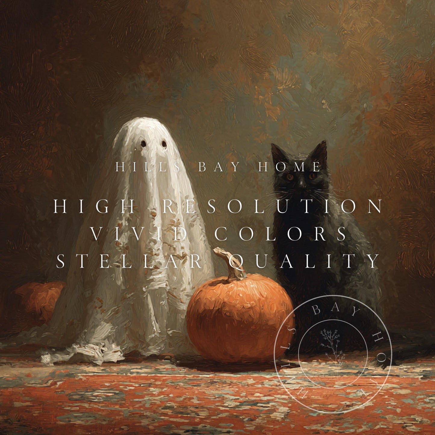 Halloween Frame Tv Art, Digital Download Art for Frame Tv, Fall Tv Art, Ghost Tv Art, Painting Frame Tv Art, Spooky Tv Art