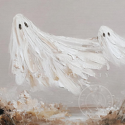Halloween Frame Tv Art, Digital Download Art for Frame Tv, Fall Tv Art, Ghost Tv Art, Painting Frame Tv Art, Spooky Tv Art