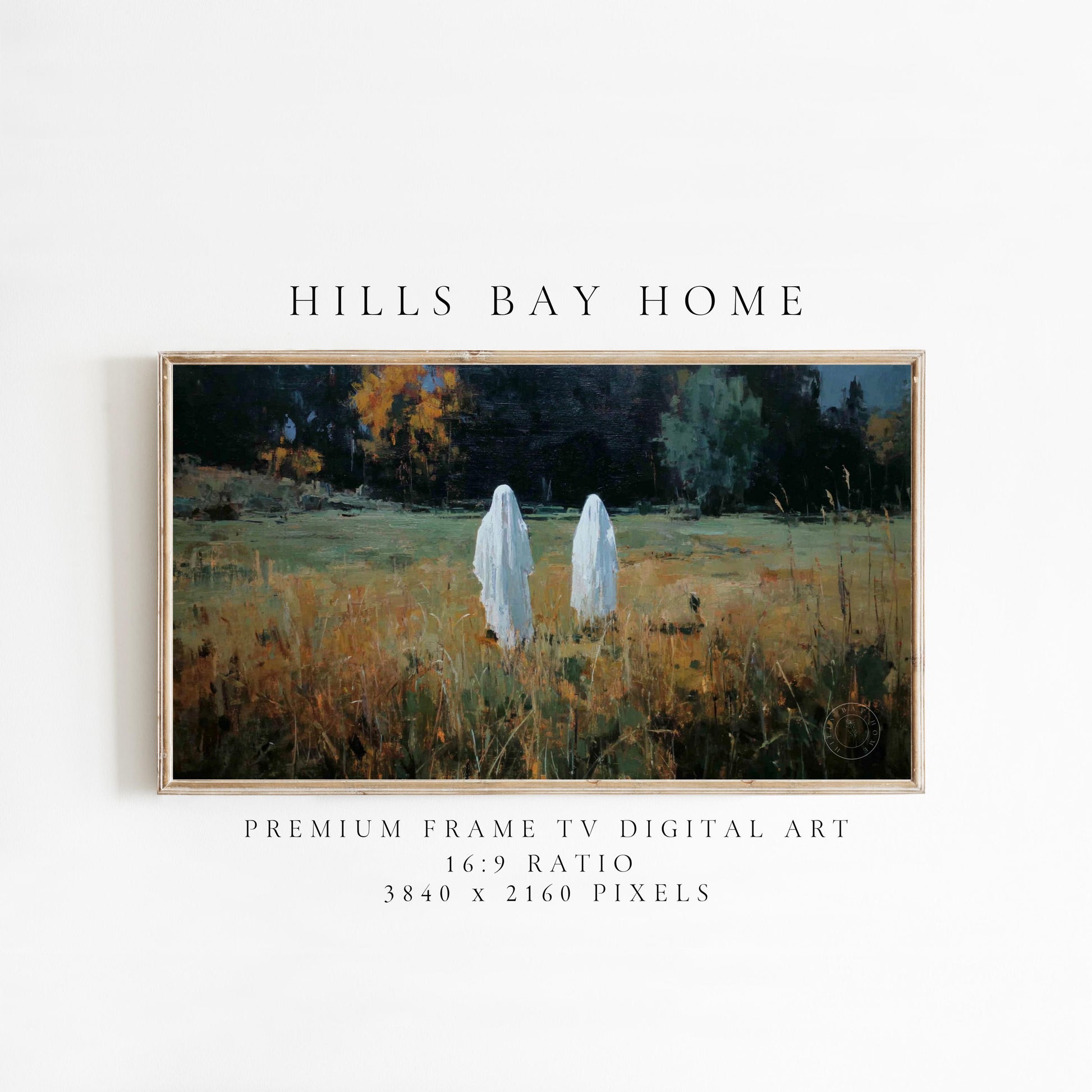 Halloween Frame Tv Art, Digital Download Art for Frame Tv, Fall Tv Art, Ghost Tv Art, Painting Frame Tv Art, Spooky Tv Art