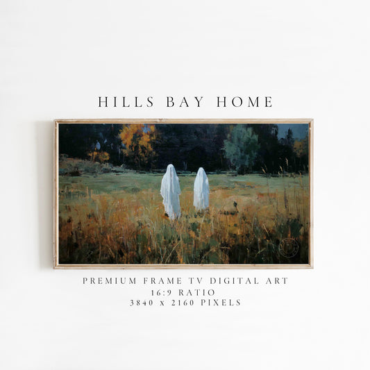 Halloween Frame Tv Art, Digital Download Art for Frame Tv, Fall Tv Art, Ghost Tv Art, Painting Frame Tv Art, Spooky Tv Art