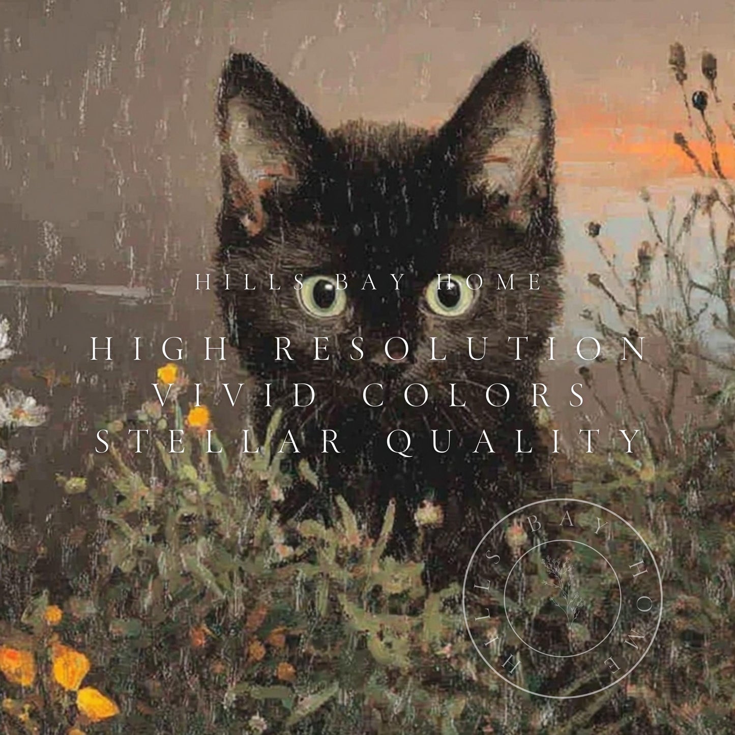Black Cat Frame Tv Art, Digital Download Art for Frame Tv, Fall Tv Art, Halloween Tv Art, Painting Frame Tv Art, Cat Tv Art