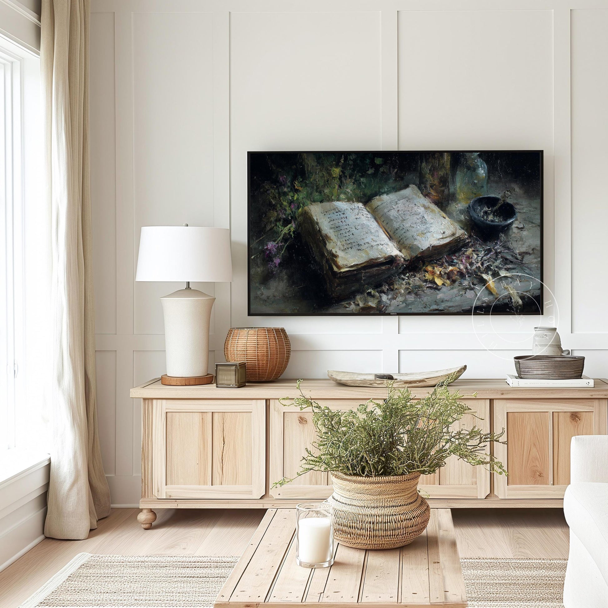 Spell Book Frame Tv Art, Digital Download Art for Frame Tv, Fall Tv Art, Halloween Tv Art, Painting Frame Tv Art, Spooky Tv Art