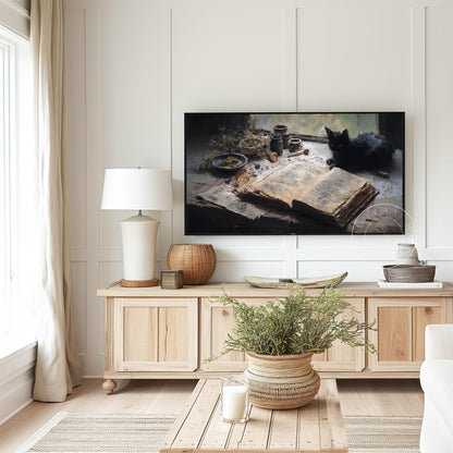 Spell Book Frame Tv Art, Digital Download Art for Frame Tv, Fall Tv Art, Halloween Tv Art, Painting Frame Tv Art, Spooky Tv Art