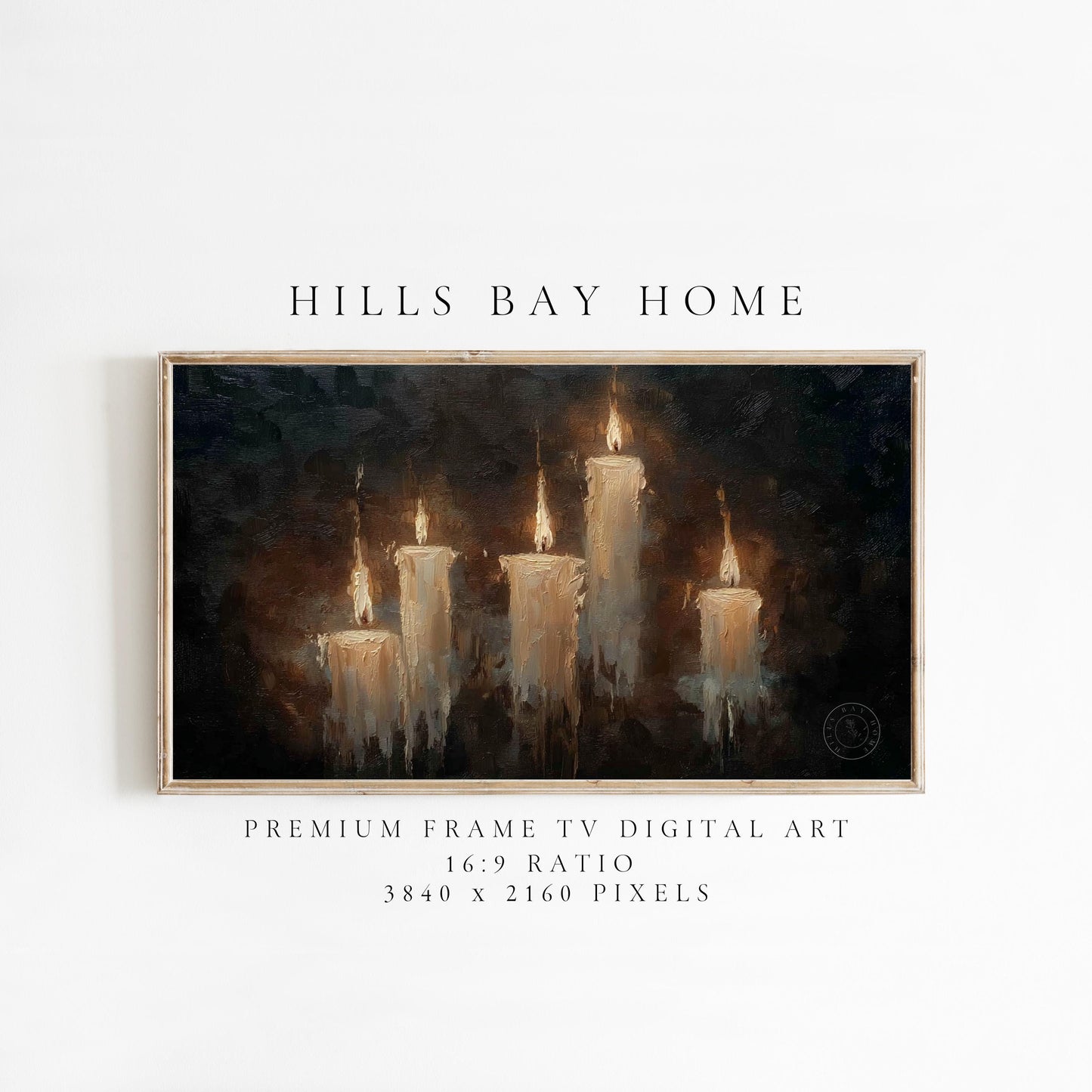 Candles Frame Tv Art, Digital Download Art for Frame Tv, Fall Tv Art, Halloween Tv Art, Painting Frame Tv Art, Spooky Tv Art