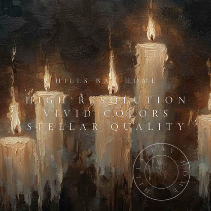 Candles Frame Tv Art, Digital Download Art for Frame Tv, Fall Tv Art, Halloween Tv Art, Painting Frame Tv Art, Spooky Tv Art