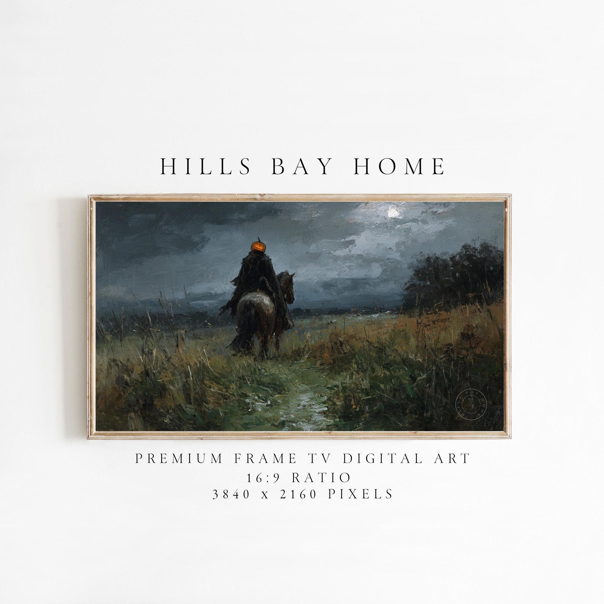Halloween Frame Tv Art, Digital Download Art for Frame Tv, Fall Tv Art, Headless Horseman Tv Art, Painting Frame Tv Art, Spooky Tv Art