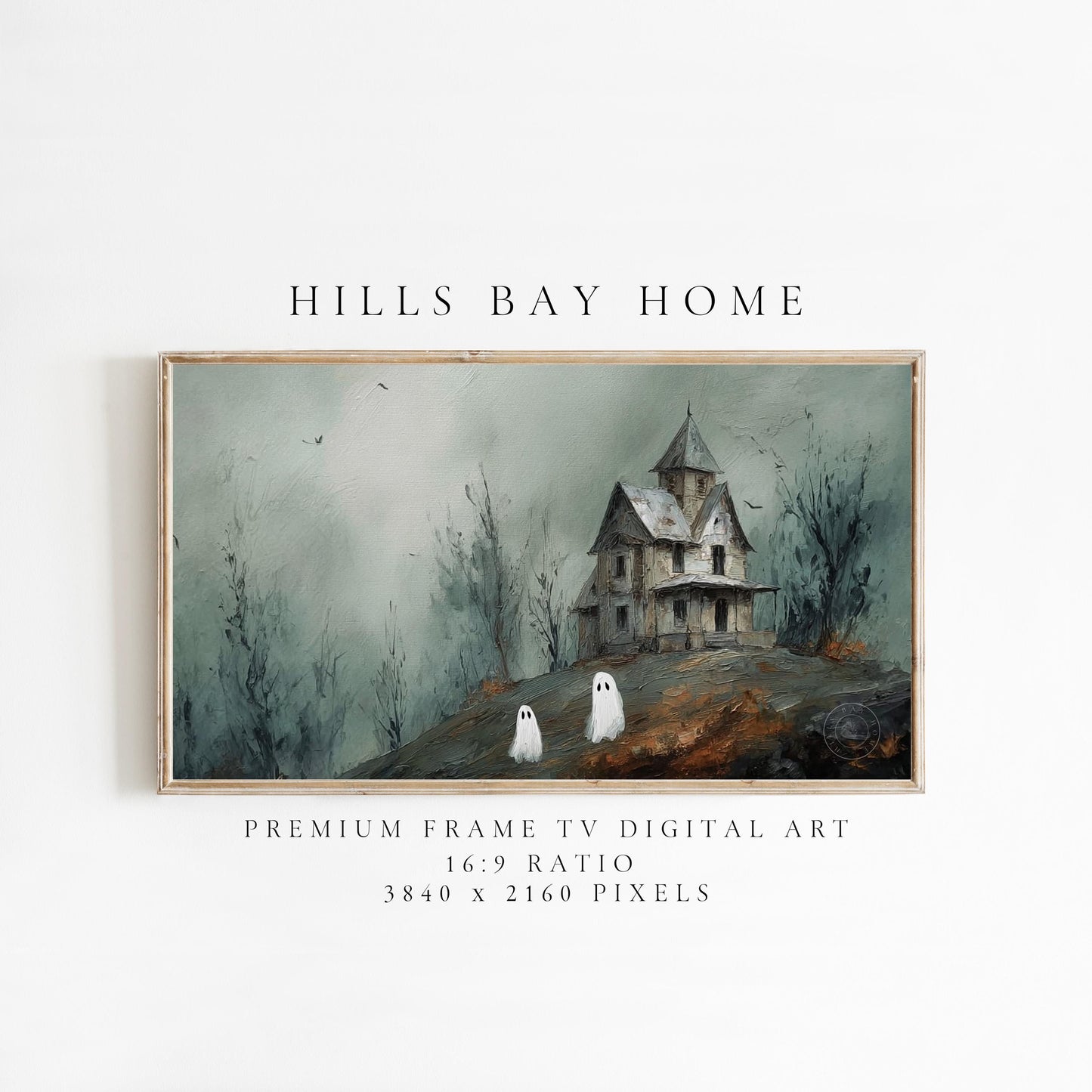 Halloween Frame Tv Art, Digital Art for Frame Tv, Fall Tv Art, Ghost Tv Art, Painting Frame Tv Art, Spooky Tv Art, Haunted House Tv Art