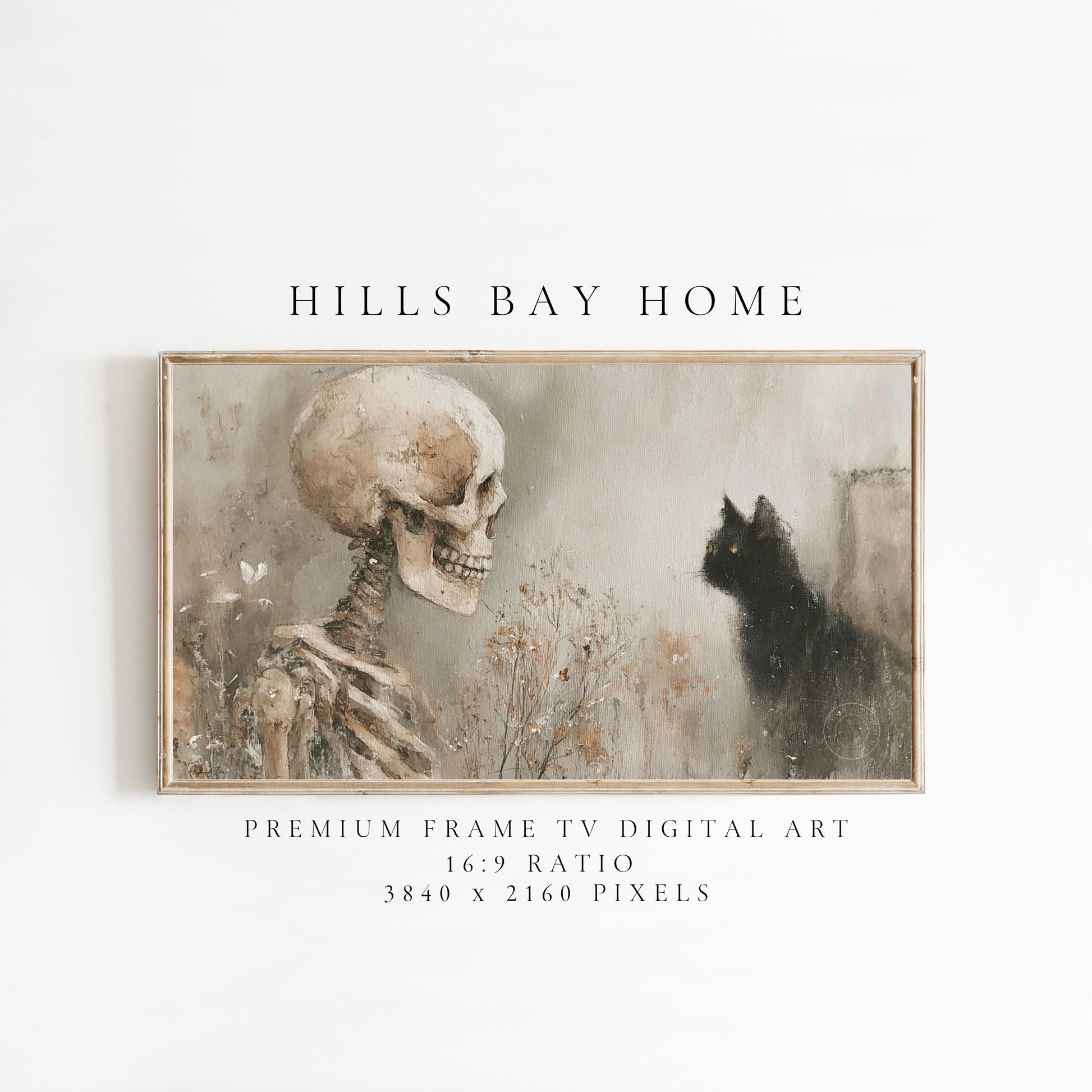 Halloween Frame Tv Art, Digital Art for Frame Tv, Fall Tv Art, Skeleton Tv Art, Painting Frame Tv Art, Spooky Tv Art, Black Cat Tv Art