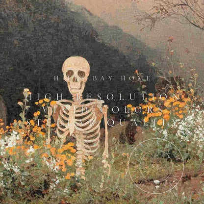 Halloween Frame Tv Art, Digital Art for Frame Tv, Fall Tv Art, Skeleton Tv Art, Painting Frame Tv Art, Spooky Tv Art, Black Cat Tv Art