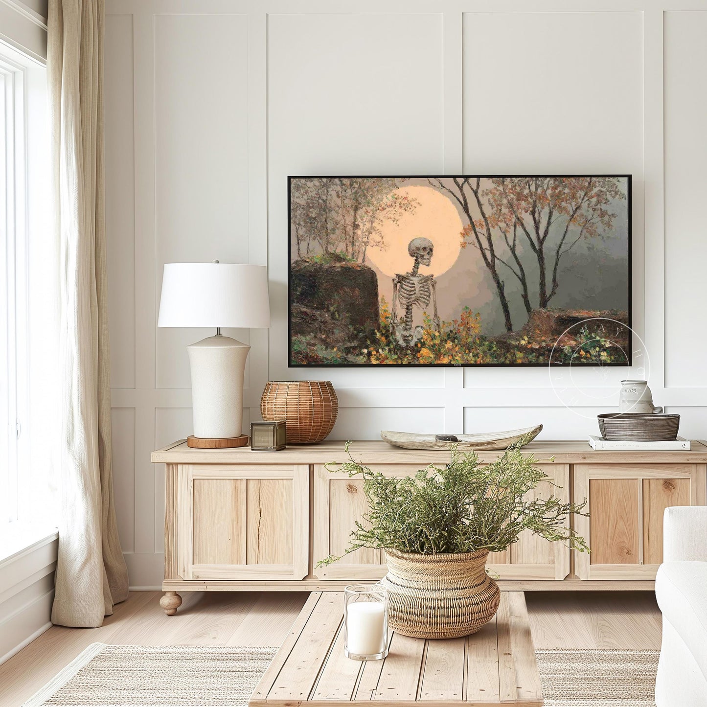 Halloween Frame Tv Art, Digital Art for Frame Tv, Fall Tv Art, Skeleton Tv Art, Painting Frame Tv Art, Spooky Tv Art, Black Cat Tv Art