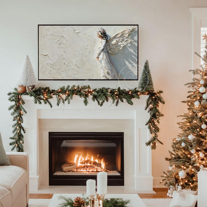 Angel Frame Tv Art, Digital Download Art for Frame Tv, Christian Tv Art, Christmas Tv Art, Painting Frame Tv Art