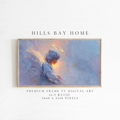 Angel Frame Tv Art, Digital Download Art for Frame Tv, Christian Tv Art, Christmas Tv Art, Painting Frame Tv Art
