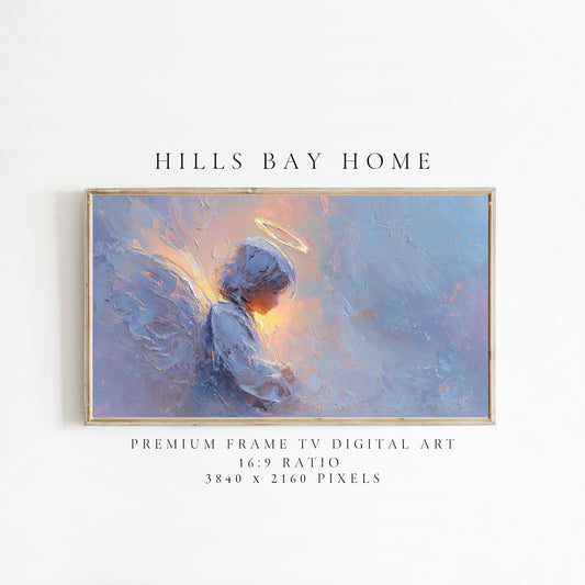 Angel Frame Tv Art, Digital Download Art for Frame Tv, Christian Tv Art, Christmas Tv Art, Painting Frame Tv Art
