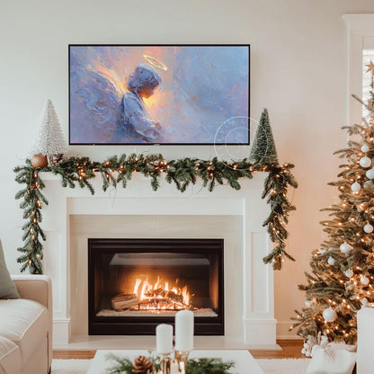 Angel Frame Tv Art, Digital Download Art for Frame Tv, Christian Tv Art, Christmas Tv Art, Painting Frame Tv Art