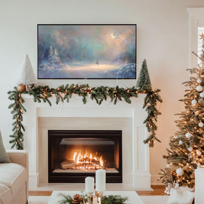 Winter Ballerina Frame Tv Art, Digital Download Art for Frame Tv, Dreamy Tv Art, Christmas Tv Art, Painting Frame Tv Art
