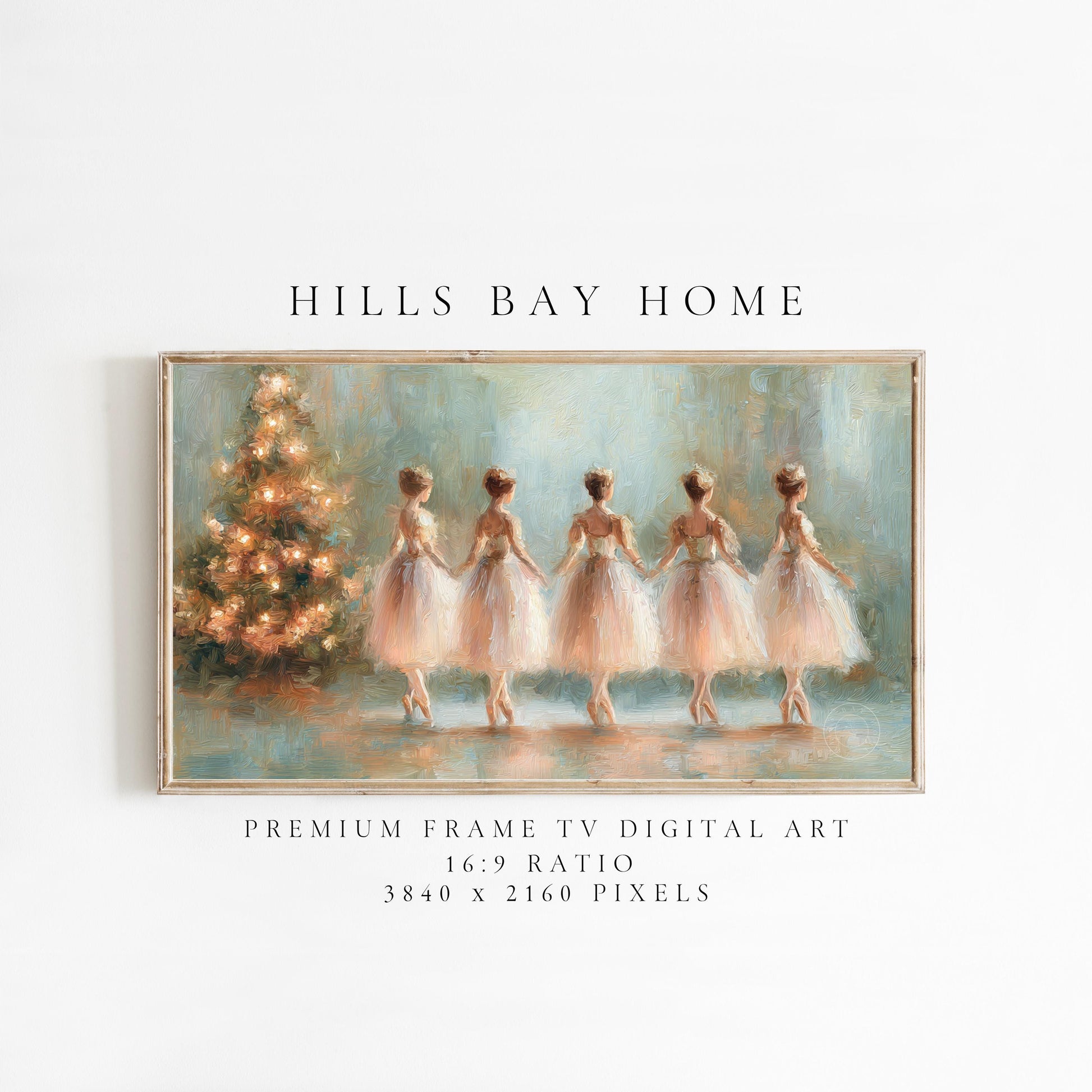 Christmas Ballerina Frame Tv Art, Digital Download Art for Frame Tv, Nutcracker Tv Art, Christmas Tv Art, Painting Frame Tv Art