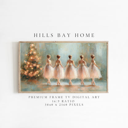 Christmas Ballerina Frame Tv Art, Digital Download Art for Frame Tv, Nutcracker Tv Art, Christmas Tv Art, Painting Frame Tv Art