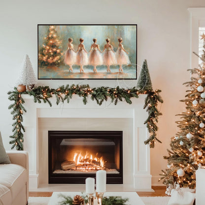 Christmas Ballerina Frame Tv Art, Digital Download Art for Frame Tv, Nutcracker Tv Art, Christmas Tv Art, Painting Frame Tv Art